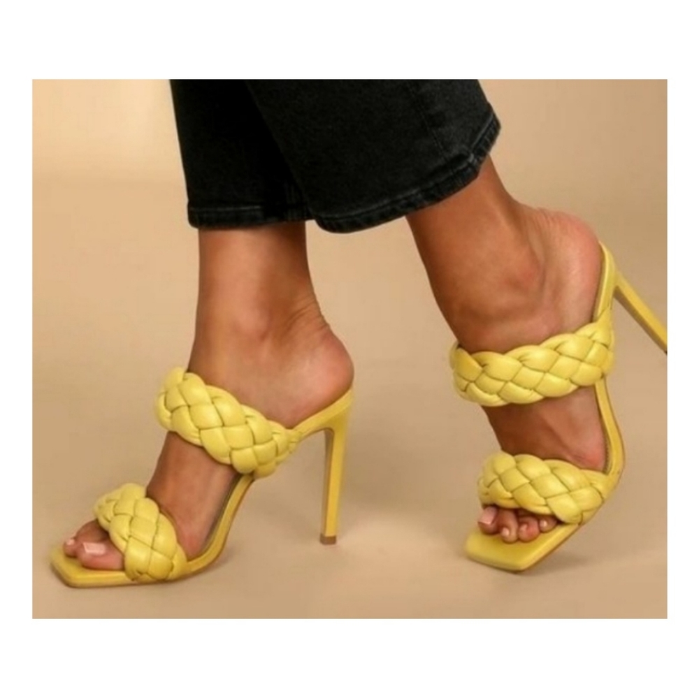 Steve Madden braided kenley sandals in citron size 7
